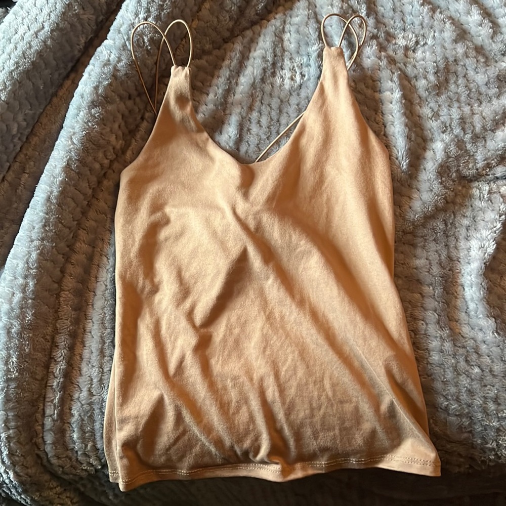 size XS tan fitted tanktop